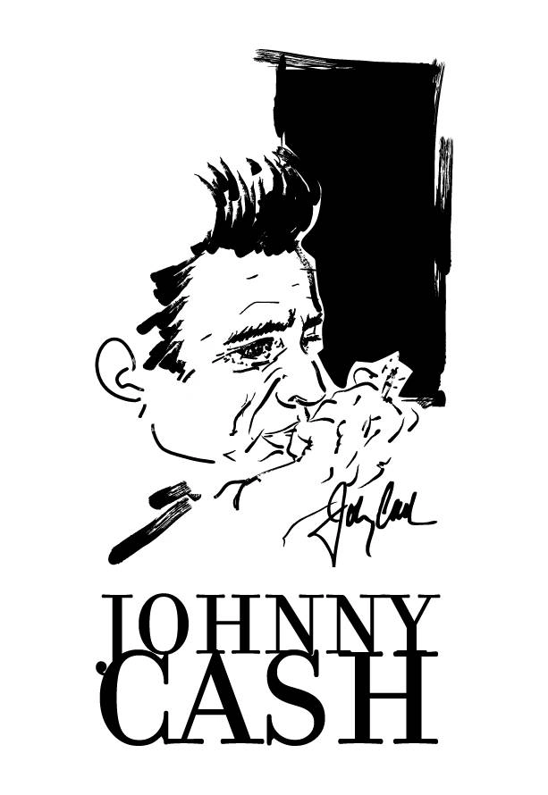 ilustracion digital johnny cash